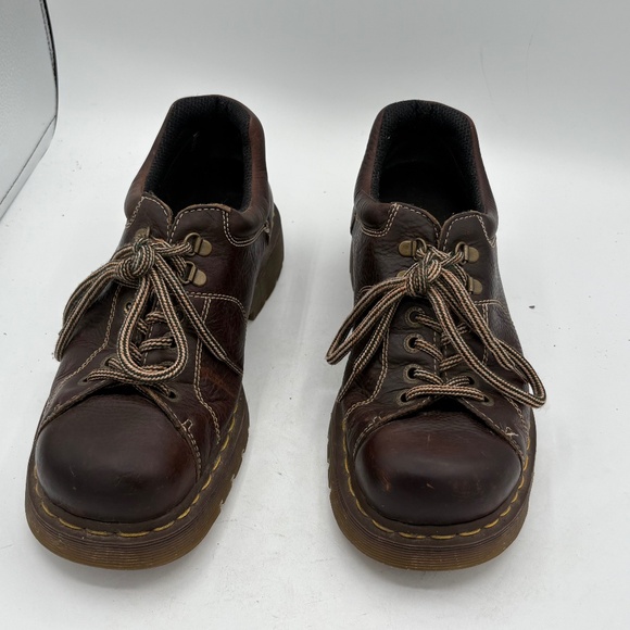 Dr Martens 6 Eye Chunky Oxford Brown Leather 12312 Shoes Doc Mens 12 Y2K 90s main image 11